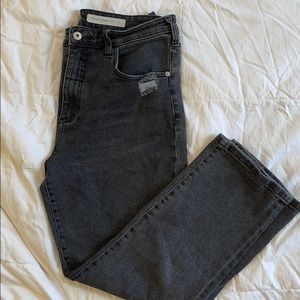 Anthro pilcro relaxed straight black jeans 31